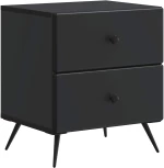 vidaXL Κομοδίνο 2 pcs Μαύρο 43 x 34,5 x 47,5 εκ Επεξεργασμένο Ξύλο