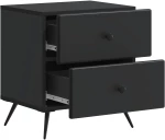vidaXL Κομοδίνο 2 pcs Μαύρο 43 x 34,5 x 47,5 εκ Επεξεργασμένο Ξύλο