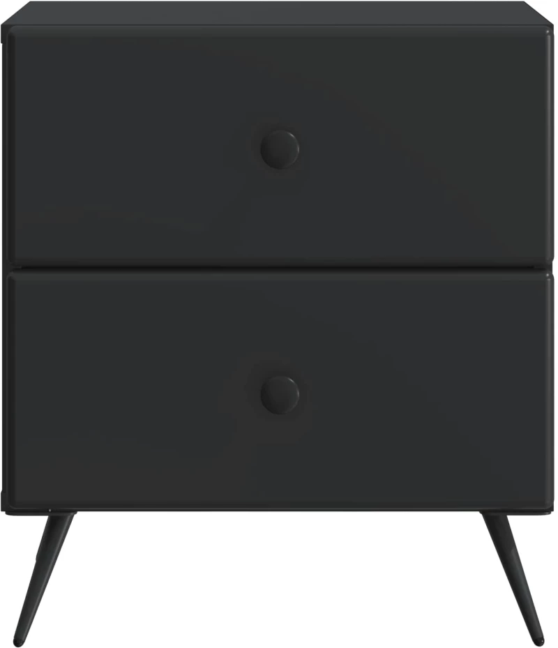 vidaXL Κομοδίνο 2 pcs Μαύρο 43 x 34,5 x 47,5 εκ Επεξεργασμένο Ξύλο