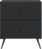 vidaXL Κομοδίνο 2 pcs Μαύρο 43 x 34,5 x 47,5 εκ Επεξεργασμένο Ξύλο