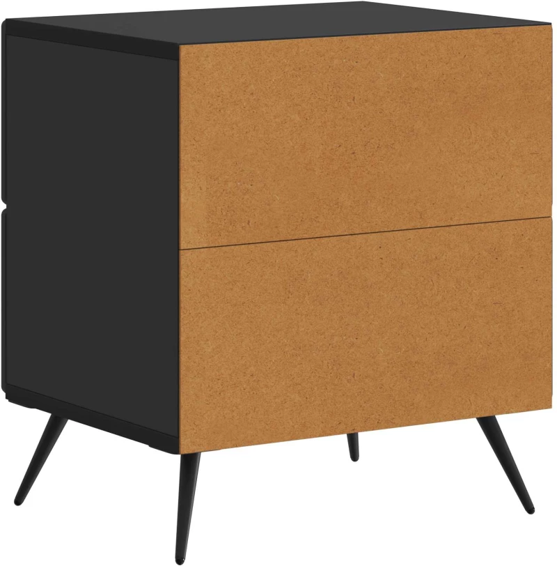 vidaXL Κομοδίνο 2 pcs Μαύρο 43 x 34,5 x 47,5 εκ Επεξεργασμένο Ξύλο