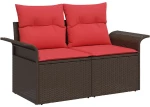 vidaXL Σετ Καναπέ Κήπου με αποθήκευση 5 pcs Καφέ συνθετικό ρατάν
