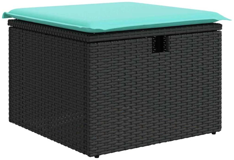 vidaXL Σετ Καναπέ Κήπου με μαξιλάρι 6 pcs Μαύρο συνθετικό ρατάν