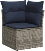 vidaXL Σετ Καναπέ Κήπου με αποθήκευση 6 pcs Γκρι συνθετικό ρατάν