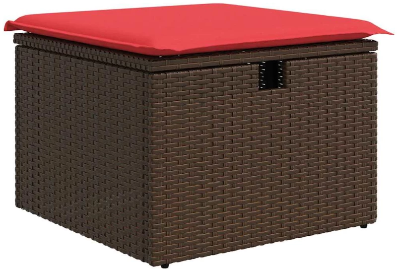 vidaXL Σετ Καναπέ Κήπου με μαξιλάρι 7 pcs Καφέ Πολυ ράταν