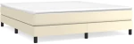 vidaXL Κρεβάτι Boxspring με Στρώμα Κρεμ 160x200εκ. από Συνθετικό Δέρμα