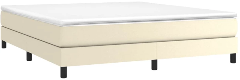 vidaXL Κρεβάτι Boxspring με Στρώμα Κρεμ 160x200εκ. από Συνθετικό Δέρμα