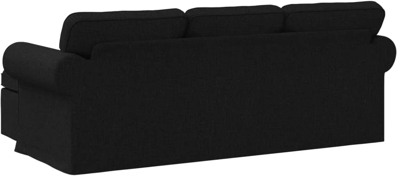 vidaXL Καναπές Μαύρο 215 x 138 x 80 εκ ύφασμα