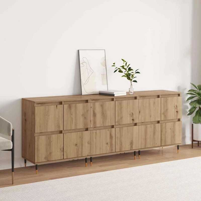 vidaXL Ντουλάπι αποθήκευσης 3 pcs Artisan Oak 60 x 35 x 70 cm