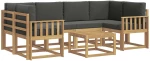 vidaXL Σειρά Καναπέ Εξωτερικού με μαξιλάρι 7 pcs Άσπρο και Ανθρακί