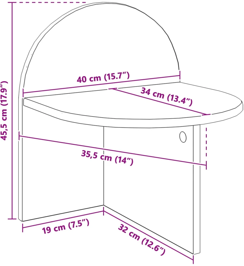 vidaXL Κομοδίνο Γυαλιστερό Λευκό 40 x 35,5 x 45,5 εκ.
