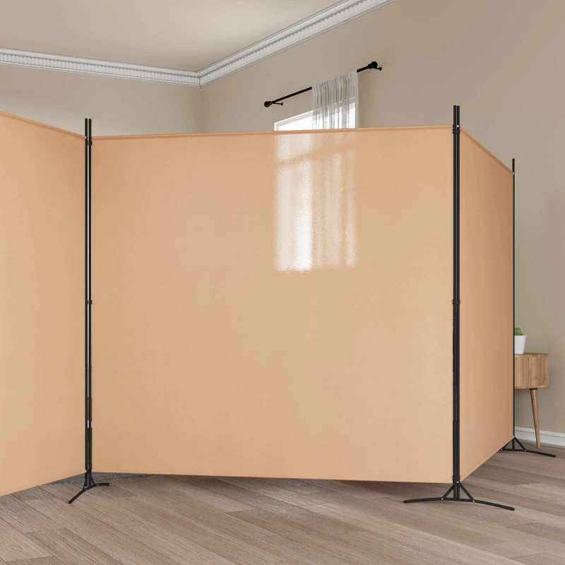 vidaXL 4-Πίνακας Διαχωριστικός Μπεζ 525 x 180 cm Ύφασμα