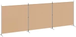 vidaXL 4-Πίνακας Διαχωριστικός Μπεζ 525 x 180 cm Ύφασμα