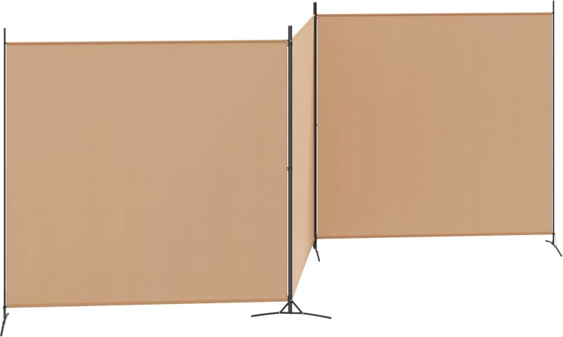vidaXL 4-Πίνακας Διαχωριστικός Μπεζ 525 x 180 cm Ύφασμα