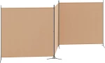 vidaXL 4-Πίνακας Διαχωριστικός Μπεζ 525 x 180 cm Ύφασμα