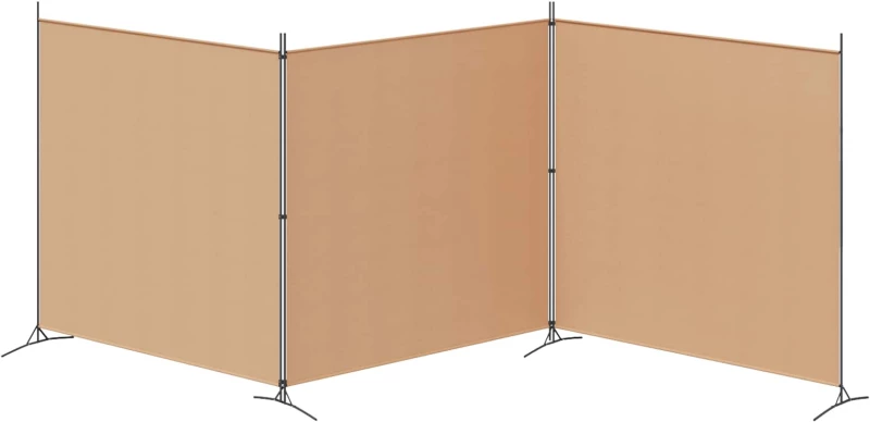 vidaXL 4-Πίνακας Διαχωριστικός Μπεζ 525 x 180 cm Ύφασμα