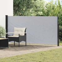 vidaXL Ανακλινόμενος Πλευρικός Απλώστρα Γκρι 600 x 160 cm Πολυεστέρας
