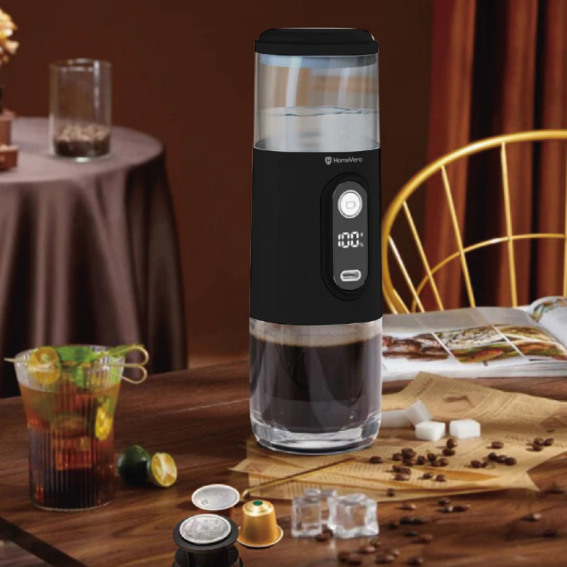 HomeVero Portable Espresso Maker Black