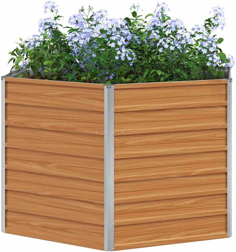 vidaXL Υψωμένο Κρεβάτι Κήπου Ανοιχτό καφέ 129 x 129 x 77 cm
