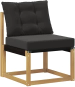 vidaXL Σειρά Καναπέ Εξωτερικού με μαξιλάρι 4 pcs Λευκό και Μαύρο