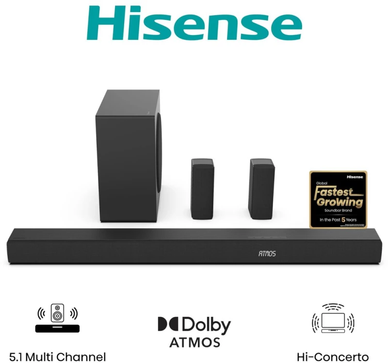 Σύστημα Ηχείων Soundbar Hisense AX5100Q 580 W Μαύρο