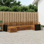 vidaXL Σαλονάκι Γωνιακού Καναπέ 7 pcs Φυσικό