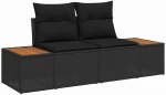 vidaXL Σετ Καναπέ Κήπου με μαξιλάρι 6 pcs Μαύρο συνθετικό ρατάν