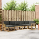 vidaXL Σειρά Καναπέ Εξωτερικού 7 pcs Άσπρο και Ανθρακί Πολυεστέρας