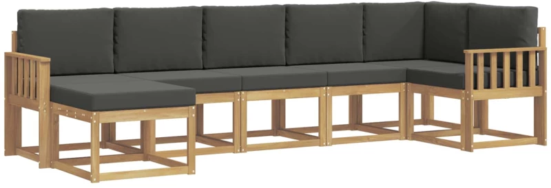 vidaXL Σειρά Καναπέ Εξωτερικού 7 pcs Άσπρο και Ανθρακί Πολυεστέρας