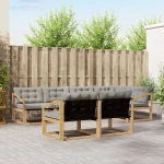vidaXL Σειρά Καναπέ Εξωτερικού 7 pcs Λευκό και Ανοιχτό Γκρι