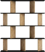 Βιβλιοθήκη Ratu pakoworld καρυδί με ανθρακί 120x24,6x141εκ