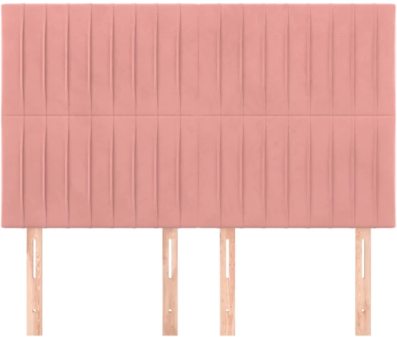 vidaXL Κεφαλάρι Ροζ Βελούδινο 144x5x118/128 εκ.