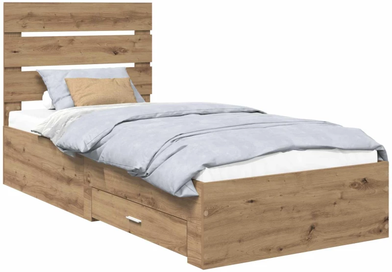 vidaXL Σκελετός Κρεβατιού Artisan Oak 90 x 200 cm Επεξεργασμένο ξύλο