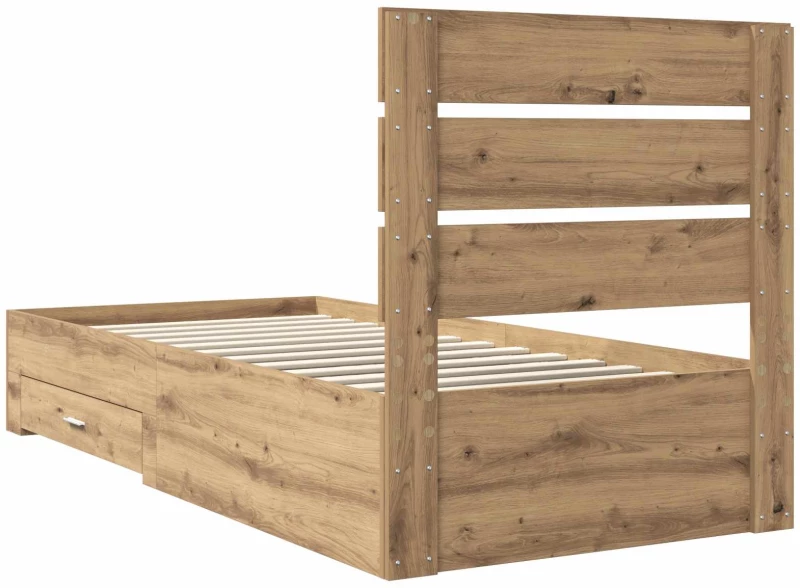 vidaXL Σκελετός Κρεβατιού Artisan Oak 90 x 200 cm Επεξεργασμένο ξύλο