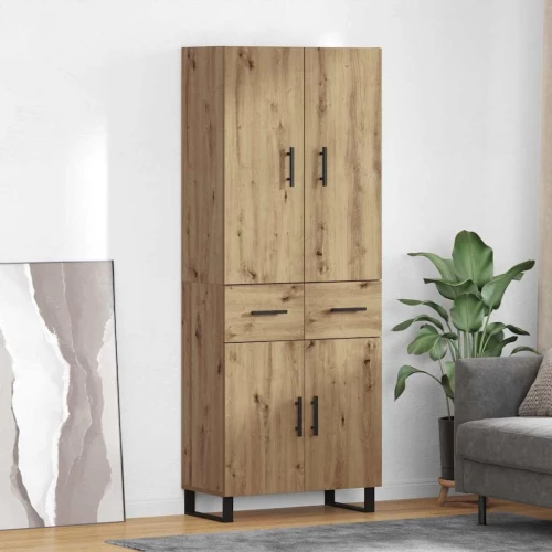 vidaXL Highboard με συρτάρι 2 pcs Artisan Oak 69,5 x 34 x 180 εκ.