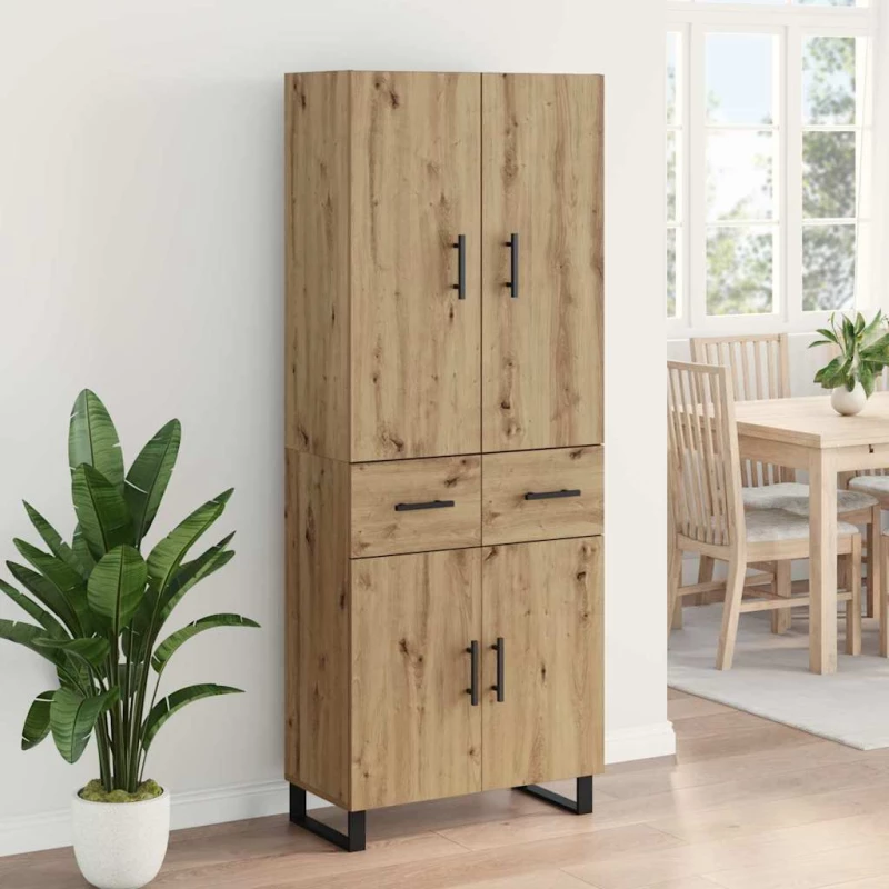 vidaXL Highboard με συρτάρι 2 pcs Artisan Oak 69,5 x 34 x 180 εκ.