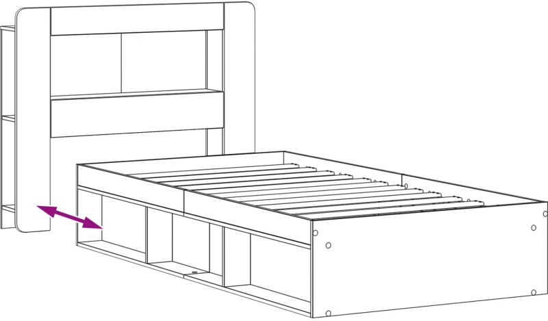 vidaXL Σκελετός κρεβατιού με αποθήκευση Sonoma Δρυς 90 x 190 cm