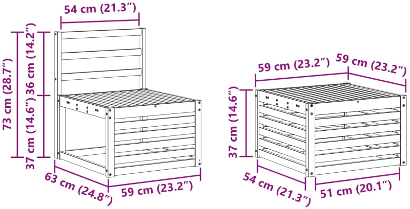 vidaXL Σειρά Καναπέ Εξωτερικού 5 pcs Φυσικό