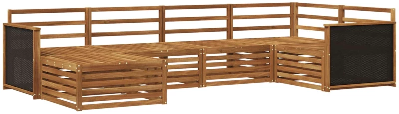 vidaXL Σειρά Καναπέ Εξωτερικού 6 pcs Φυσικό