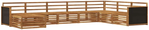 vidaXL Σειρά Καναπέ Εξωτερικού 8 pcs Φυσικό