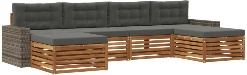 vidaXL Σετ Καναπέ με μαξιλάρι 6 pcs Στερεό Ξύλο Ακακίας