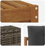 vidaXL Σετ Καναπέ με μαξιλάρι 6 pcs Στερεό Ξύλο Ακακίας