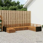 vidaXL Σειρά Καναπέ Εξωτερικού 8 pcs Φυσικό
