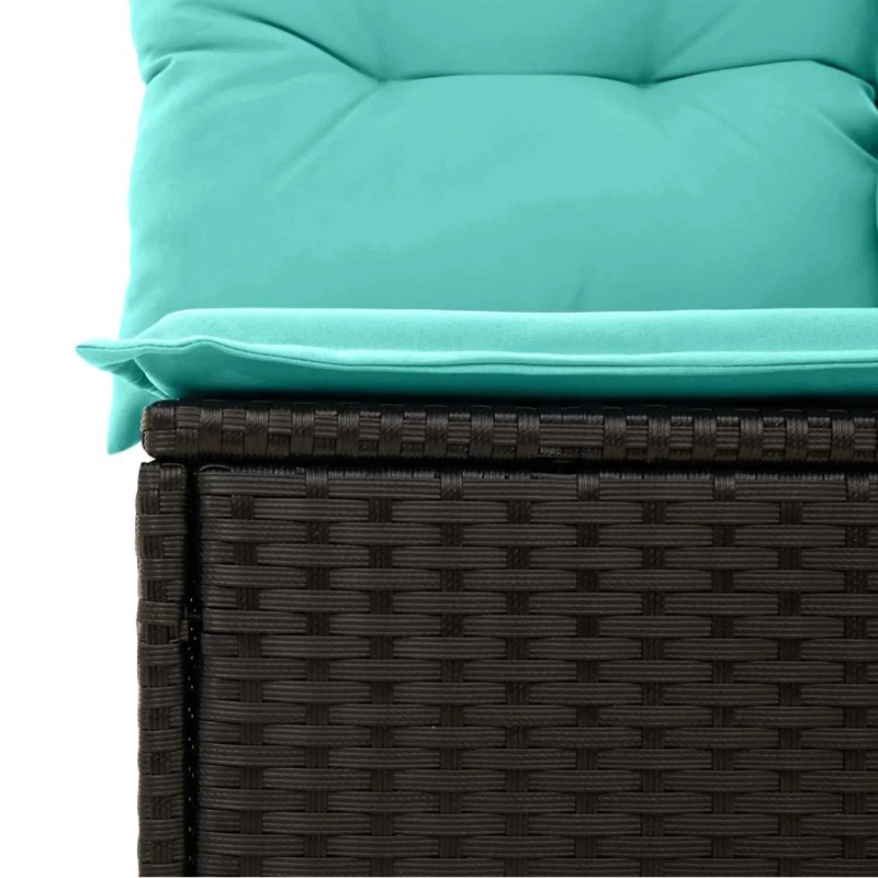 vidaXL Σετ Καναπέ Κήπου 8 pcs Μαύρο και Τυρκουάζ συνθετικό ρατάν