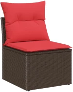 vidaXL Σετ Καναπέ με μαξιλάρι 11 pcs Καφέ συνθετικό ρατάν