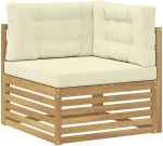 vidaXL Σειρά Καναπέ Εξωτερικού με μαξιλάρι 7 pcs Λευκό και Κρεμ