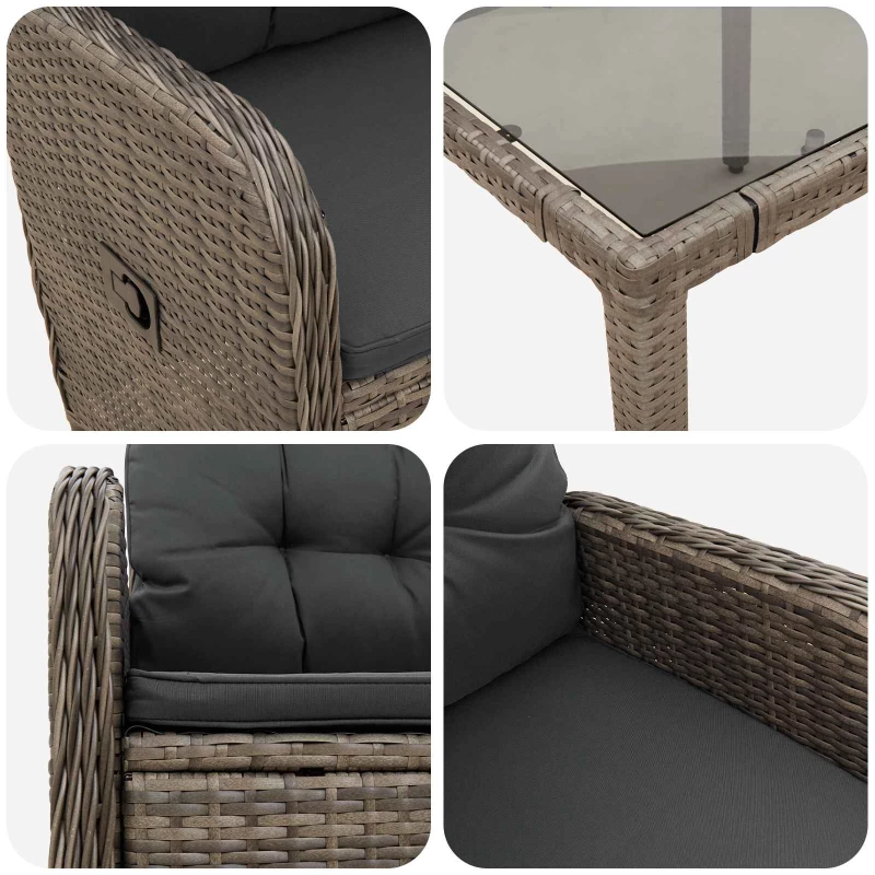 vidaXL Σετ Εξωτερικής Τραπέζης 7 pcs Ανοιχτό Γκρι και Σκούρο Γκρι
