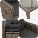 vidaXL Σετ Εξωτερικής Τραπέζης 7 pcs Ανοιχτό Γκρι και Σκούρο Γκρι