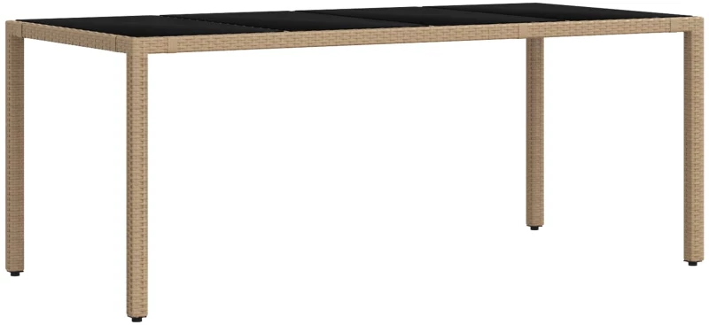 vidaXL Σετ Εξωτερικής Τραπέζης 9 pcs Μπεζ και Κρέμ 190 x 90 x 75 cm