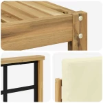 vidaXL Σειρά Καναπέ Εξωτερικού με μαξιλάρι 5 pcs Λευκό και Κρεμ